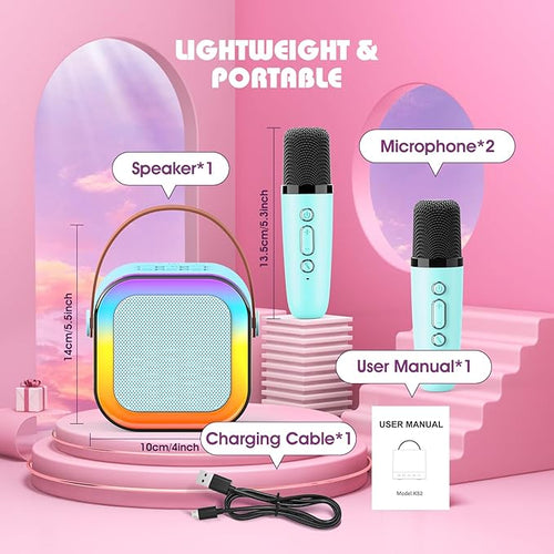 Mini Karaoke Machine 2 Microphones