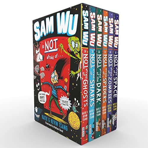 Sam Wu Is NOT Afraid Of Series 6 Books Collection Box Set by Katie & Kevin Tsang (Ghosts, Sharks, Dark, Spiders, Zombies & Space)