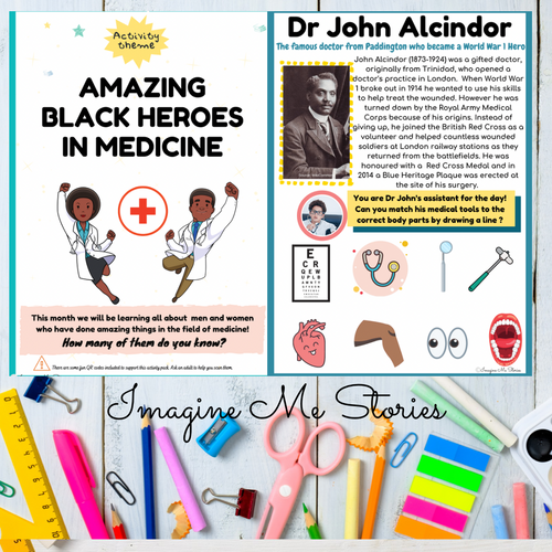 DIGITAL FILE: Amazing Black Heroes in Medicine Activity Pack - Imagine Me Stories