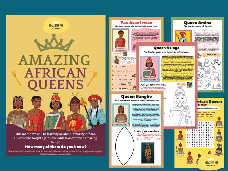 DIGITAL FILE - Amazing African Queens Activity Pack plus Poster