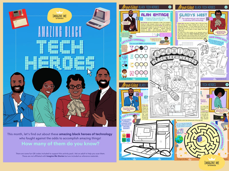 DIGITAL FILE - Amazing Black Tech Heroes Activity Pack