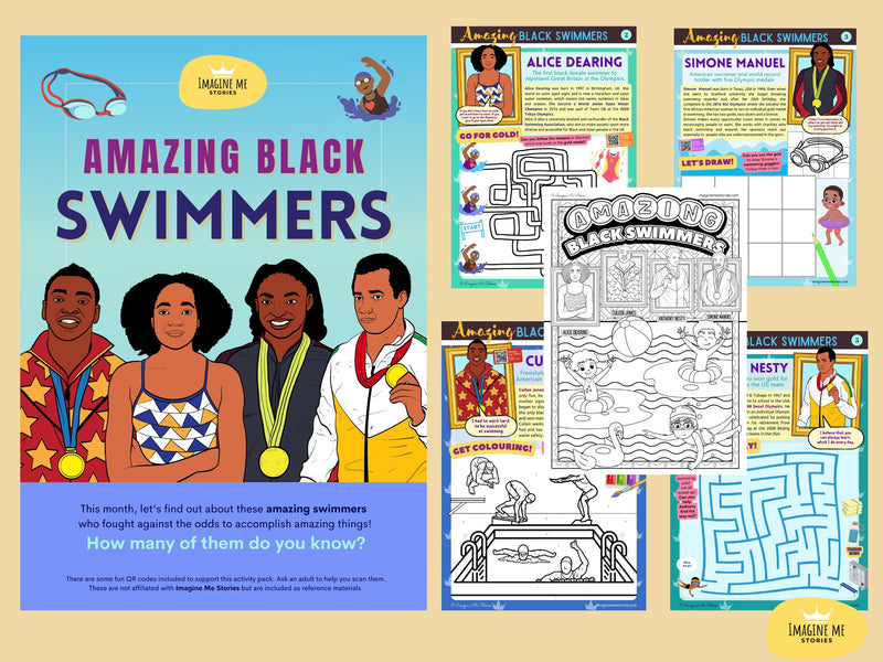DIGITAL FILE - Amazing Black Swimmers Activity Pack